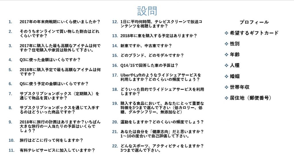 アメリカでアンケート